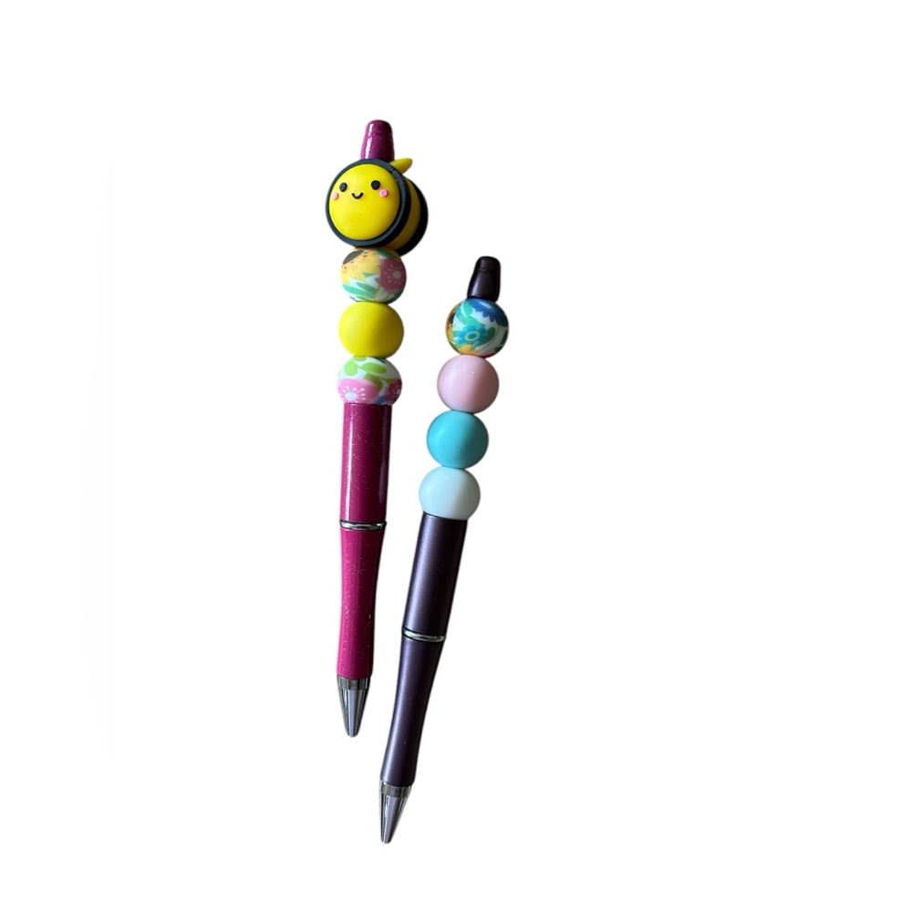 Handmade Bee/Floral Silicone Bead Pen